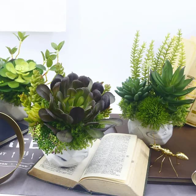 【HUGO DECO 榆果傢飾】黑法師多肉香氛盆栽(擬真植物/人造盆栽/綠化/佈置/禮物)