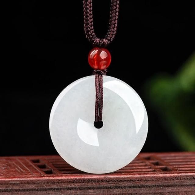 【Penny珮妮】緬甸A貨翡翠糯種小平安扣吊墜項鍊毛衣鍊(母親節 交換禮物  生日禮 情人節 尾牙 新年 結婚)
