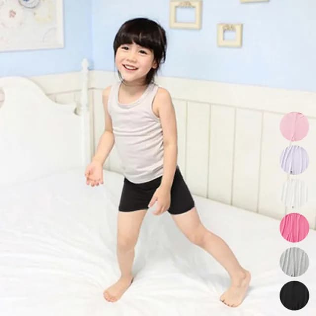 【橘魔法】涼感 女童防走光 安全褲 內搭褲 透氣莫代爾(女童 童裝 小短褲 三分褲 素色安全褲)