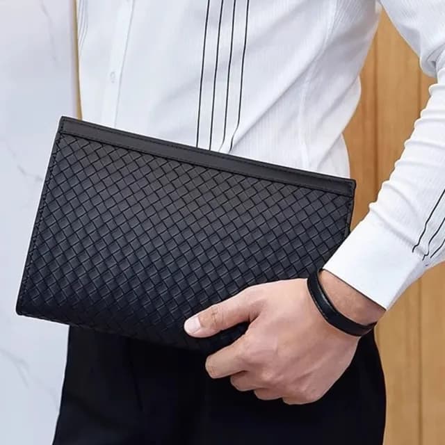 【KT DADA】情人節禮物 多卡位手拿包 大容量錢包 包包 手拿包 編織包 男士手拿包 手抓包 手機零錢包 編織手