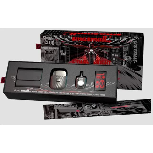 【SMASMALL 昔馬】黑夜騎士電動刮鬍刀+鼻毛刀禮盒(DARK KNIGHT 3IN1)