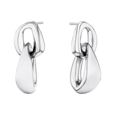 【Calvin Klein 凱文克萊】CK Statement 鎖鍊穿式耳環 母親節 送禮 禮物(35000654)