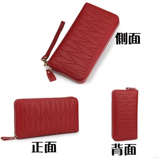 【MoonDy】情人節禮物 真皮包包  長夾女生 女士長款錢包 rfid防盜刷 風琴卡包 頭層牛皮拉鍊包 拉鍊長夾 長