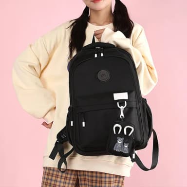 【LEESA】母親節禮物 可愛後背包\大學生背包\包包\後背包\書包\大容量背包\雙肩包\奶茶色背包\情侶包\a4背 