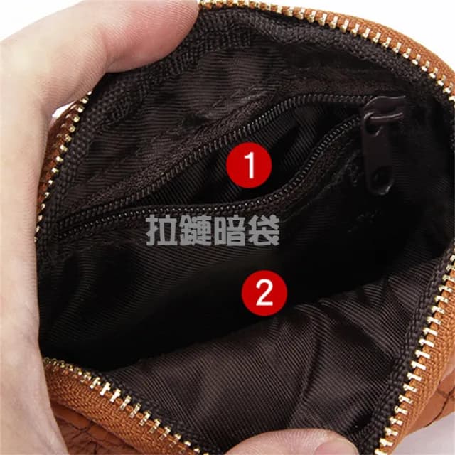 【MoonDy】錢包女 零錢包 雙拉鏈零錢包 真皮包包 零錢包 牛皮零錢包 錢包  菱格零錢包 魚