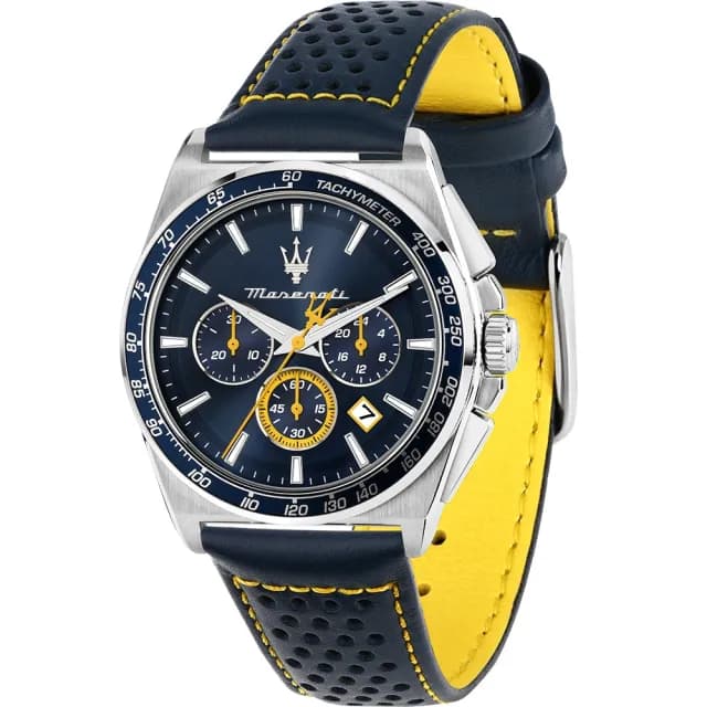 【MASERATI 瑪莎拉蒂】Velocità系列 三眼計時手錶 套錶 送禮推薦43mm(R8873652001)
