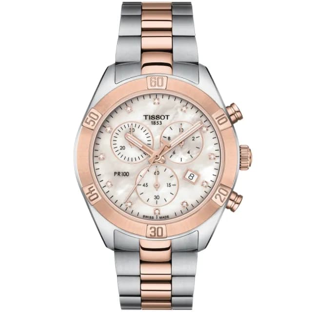 【TISSOT 天梭 官方授權】PR100系列 白色珍珠貝母 真鑽時尚腕錶 畢業禮物 送禮 推薦(T1019172211600)