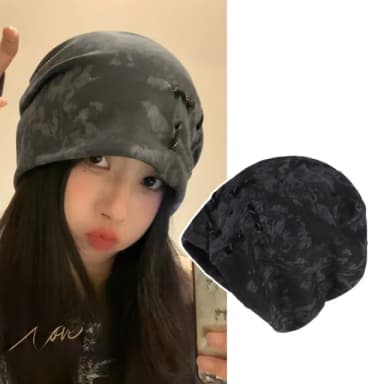【搭配家】復古百搭套頭堆堆帽(甜美 慵懶 包頭帽 護耳帽  顯臉小 寬鬆 抽繩設計 禮物 男女 外出)
