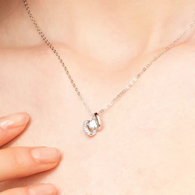 【CReAM】Edna50分純銀莫桑鑽莫桑石亮鑽銀色女項鍊(生日 禮物 送禮 禮盒)