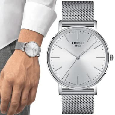 【TISSOT 天梭 官方授權】EVERYTIME GENT 經典時尚腕錶 母親節 禮物 推薦(T1434101101100)