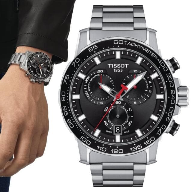 【TISSOT 天梭 官方授權】SUPERSPORT CHRONO 三眼計時腕錶 母親節 禮物 推薦(T1256171105100)