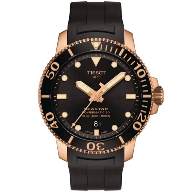【TISSOT 天梭 官方授權】SEASTAR1000海星系列 潛水機械腕錶 父親節 禮物 送禮 推薦(T1204073705101)