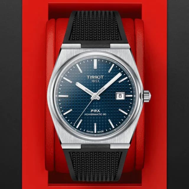 【TISSOT 天梭 官方授權】PRX系列 1970年代復刻 機械腕錶 畢業禮物 送禮 推薦(T1374071704100)