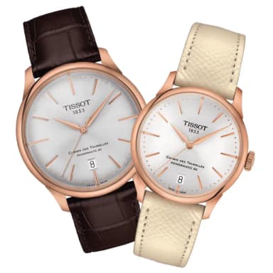 【TISSOT 天梭 官方授權】簡約機械對錶 畢業禮物 送禮 推薦(T1398073603100 / T1392073603100)