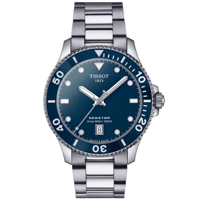 【TISSOT 天梭 官方授權】SEASTAR 1000海星系列 深藍 潛水腕錶 父親節 禮物 送禮 推薦(T1204101104100)