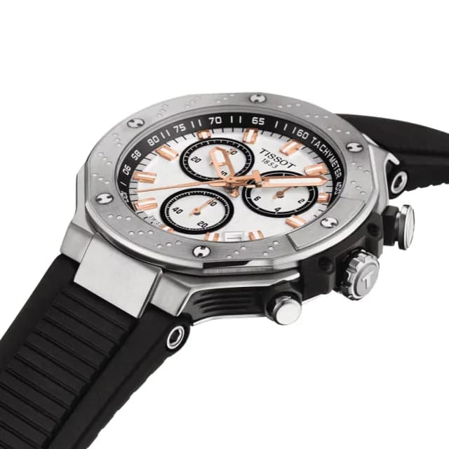 【TISSOT 天梭 官方授權】T-RACE 競速系列 熊貓 計時腕錶 畢業禮物 送禮 推薦(T1414171701100)