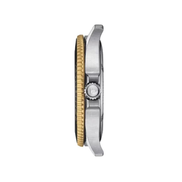 【TISSOT 天梭 官方授權】SEASTAR 1000海星系列 黑金 潛水腕錶 父親節 禮物 送禮 推薦(T1204102705100)