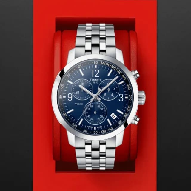 【TISSOT 天梭 官方授權】PRC200 CHRONOGRAPH 三眼計時腕錶 畢業禮物 送禮 推薦(T1144171104700)