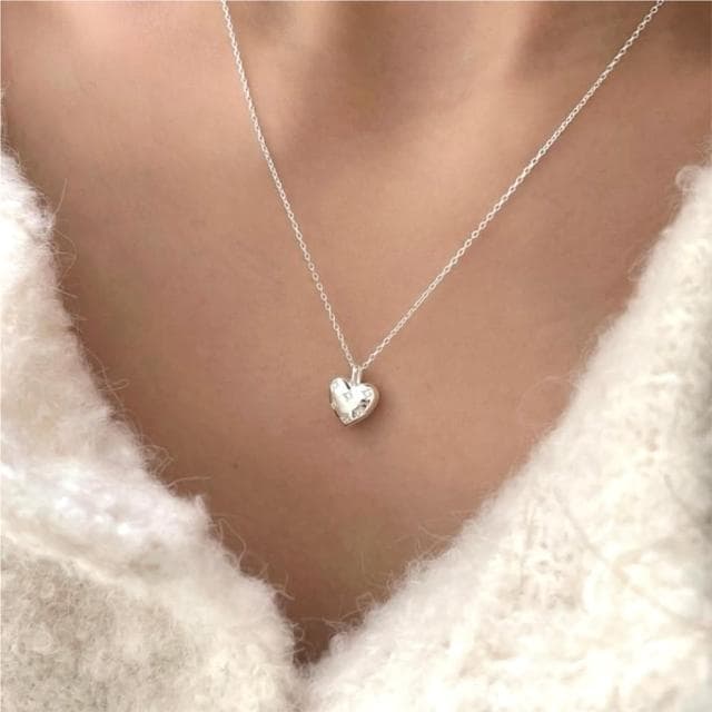 【MoonDy】母親節禮物 925純銀項鍊 ins 鋯石項鍊 簡約 網紅項鍊 銀項鍊 項鍊女 韓國項鍊 純銀項鍊 愛心項鍊