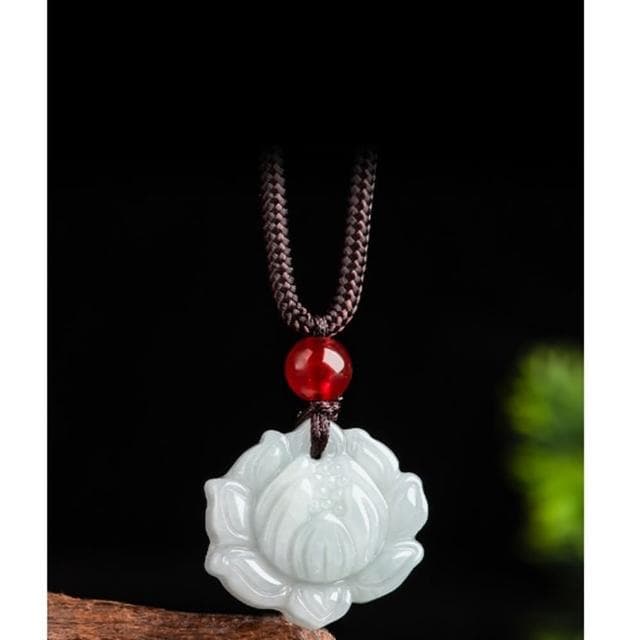 【Penny珮妮】緬甸A貨翡翠糯種蓮花吊墜項鍊毛衣鍊(母親節 生日禮物 交換禮物 送女友 尾牙 新年 結婚)