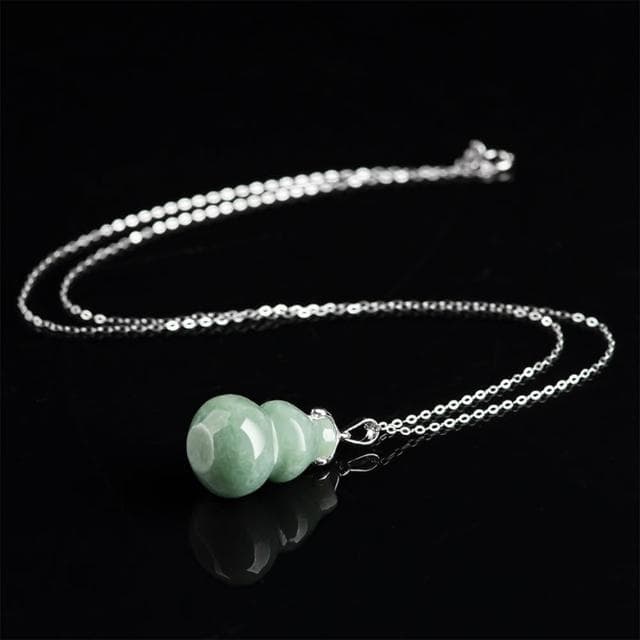 【MoonDy】項鍊 飾品 玉項鍊 翡翠項鍊 避邪項鍊 葫蘆吊墜 開運項鍊 純銀項鍊 玉石項鍊 銀項鍊 招財