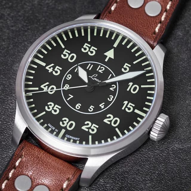 【Laco 朗坤】861990 德國空軍 飛行員手錶 BASIC AACHEN 軍事風格機械錶(機械錶 39mm)