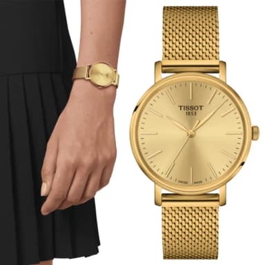 【TISSOT 天梭 官方授權】EVERYTIME LADY 經典優雅 時尚腕錶 畢業禮物 送禮 推薦(T1432103302100)