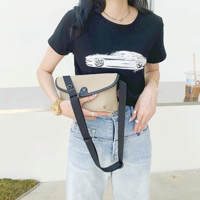 【MoonDy】母親節禮物 尼龍包包 信封包 包包女 斜背包女 重磅 尼龍斜背包 側背小包 長夾包包 女生包包 黑色