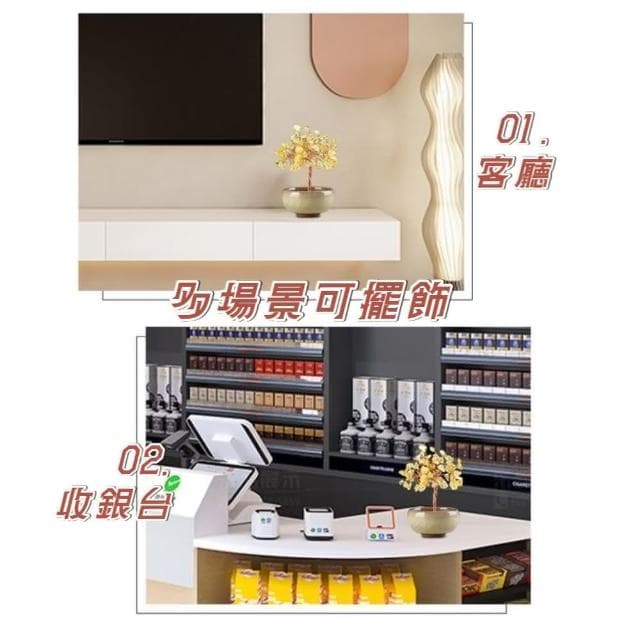 【聚財】發財水晶生命樹聚寶盆(開業 喬遷 風水 搖錢樹 玄關 招財 禮物 桌面擺飾 辦公桌 客廳 招財樹)