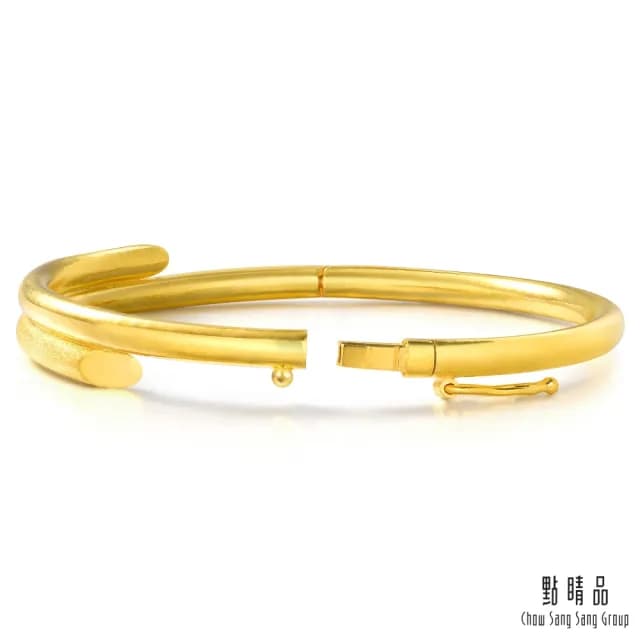 【點睛品】典雅交錯 黃金手環/手鐲_計價黃金(08)