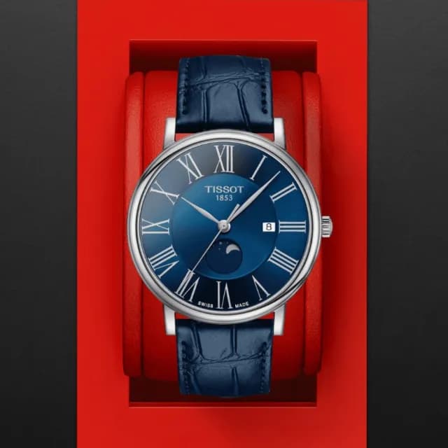 【TISSOT 天梭 官方授權】CARSON系列 簡約時尚月相腕錶 畢業禮物 送禮 推薦(T1224231604300)