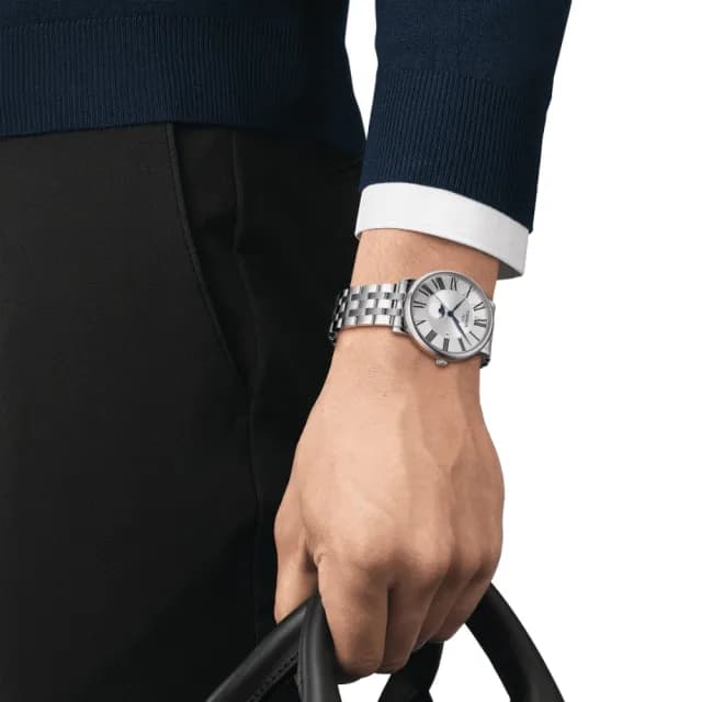 【TISSOT 天梭 官方授權】CARSON系列 簡約時尚月相腕錶 畢業禮物 送禮 推薦(T1224231103300)