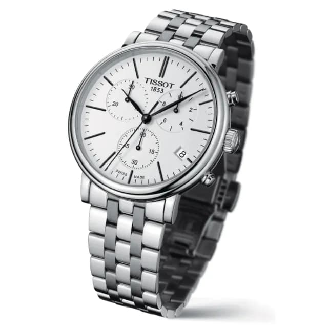【TISSOT 天梭 官方授權】CARSON系列 三眼計時腕錶 畢業禮物 送禮 推薦(T1224171101100)