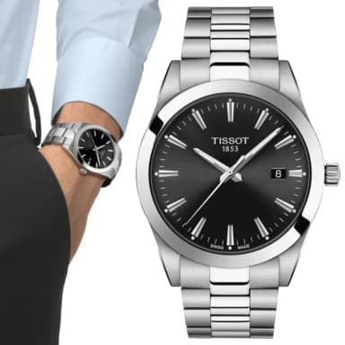 【TISSOT 天梭 官方授權】GENTLEMAN系列 正裝石英腕錶 畢業禮物 送禮 推薦(T1274101105100)