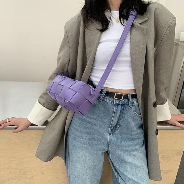 【MoonDy】包包女 編織包 側背包 斜背包 韓國編織包 編織包包女 皮編織包 女包包 軟皮包包 生日禮物女生