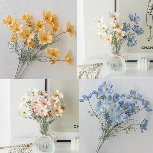 仿真波斯菊小雛菊3支送花套(生日 派對 母親節 情人節 求婚告白 七夕 畢業 送禮 小禮物 氣球 居家 布置)