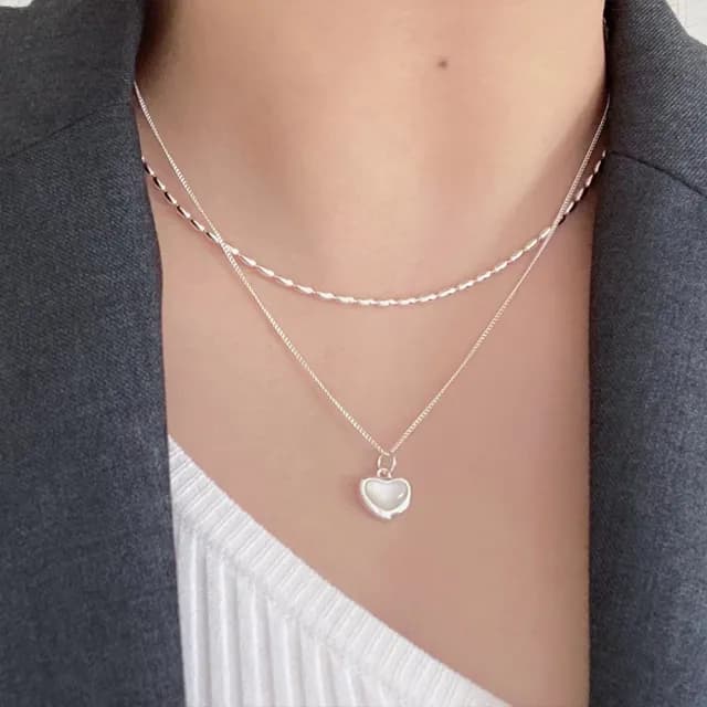 【MoonDy】女生項鍊 ins項鍊 不掉色項鍊 正生純銀項鍊 女生飾品 歐美飾品 小禮物 情人節禮