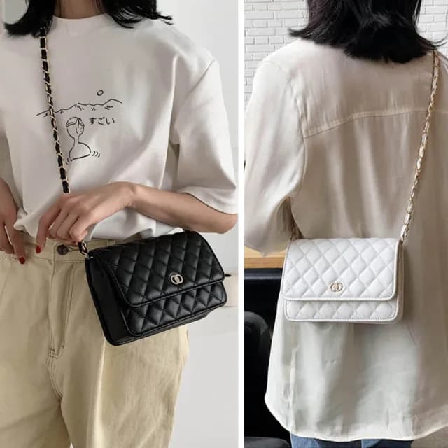 【MoonDy】情人節禮物 女包 包包 小香風 女包包 小包包 手提包 2022新款 小方包 鏈條包 手提包斜挎包 黑色