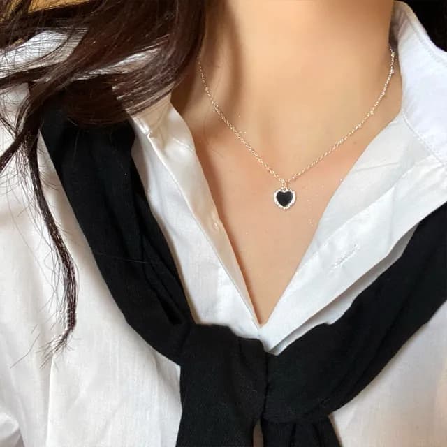 【MoonDy】女項鍊 鋯石項鍊 不掉色項鍊 女友生日禮物 愛心項鍊 小飾品 s925純銀項鍊 女生項鍊