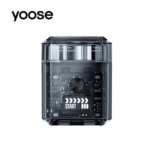 【yoose】ICE 全透明隨身電動刮鬍刀(防水動態顯示螢幕)
