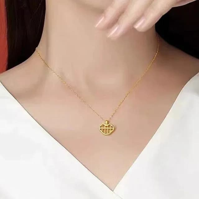 【Penny珮妮】黃金999迷你如意算盤吊墜項鍊(母親節 交換禮物  生日禮 情人節 尾牙 新年 結婚)