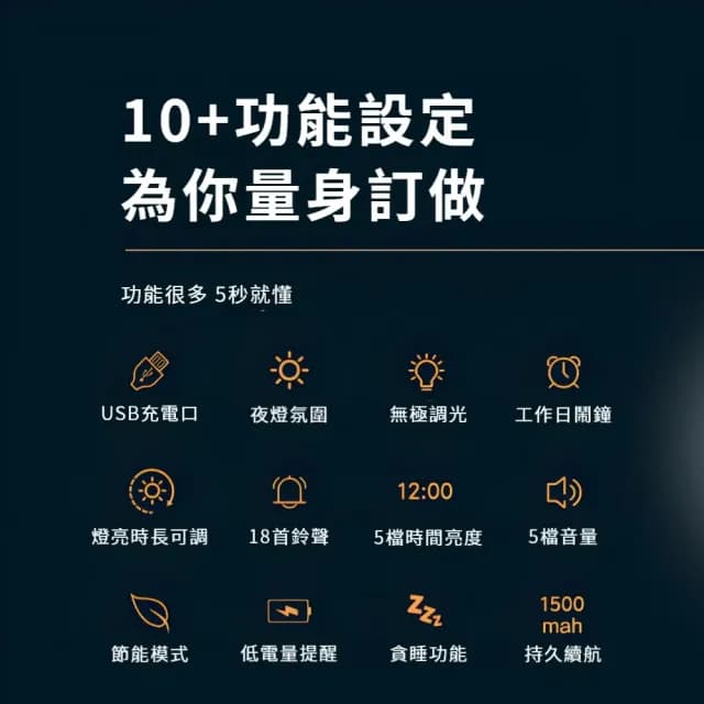 【裝飾小屋】北歐風橢圓智能LED小夜燈鬧鐘(18首鈴聲 貪睡鐘 床頭燈 學生 電子鐘 大數字時鐘 生日禮物)
