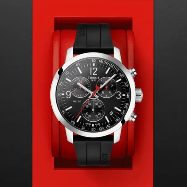 【TISSOT 天梭 官方授權】PRC200 CHRONOGRAPH 三眼計時腕錶 畢業禮物 送禮 推薦(T1144171705700)