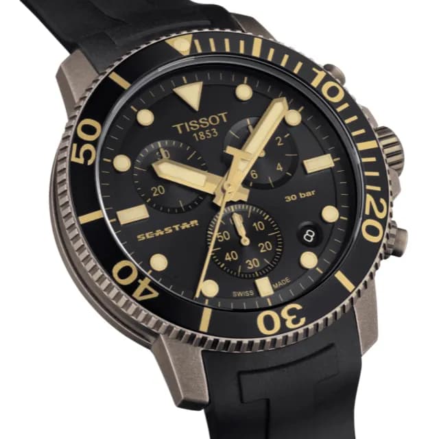 【TISSOT 天梭 官方授權】SEASTAR1000海星系列 潛水計時腕錶 父親節 禮物 送禮 推薦(T1204173705101)