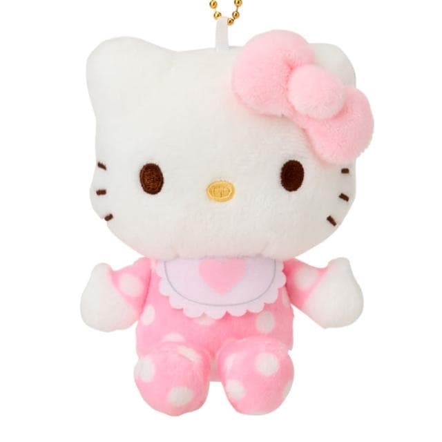 【小禮堂】母親節禮物 Sanrio 三麗鷗 Hello Kitty 絨毛玩偶吊飾 粉點點嬰兒 變裝50週年(平輸品)
