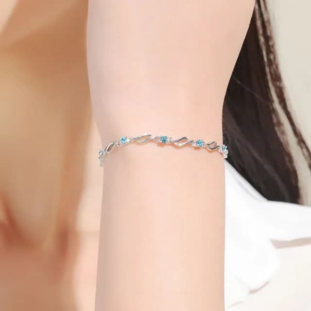 【MoonDy】手鍊 S999 純銀手鍊 結婚禮物 飾品 小禮物 水晶手鍊 日本手鏈 韓國手鏈 女生手鏈