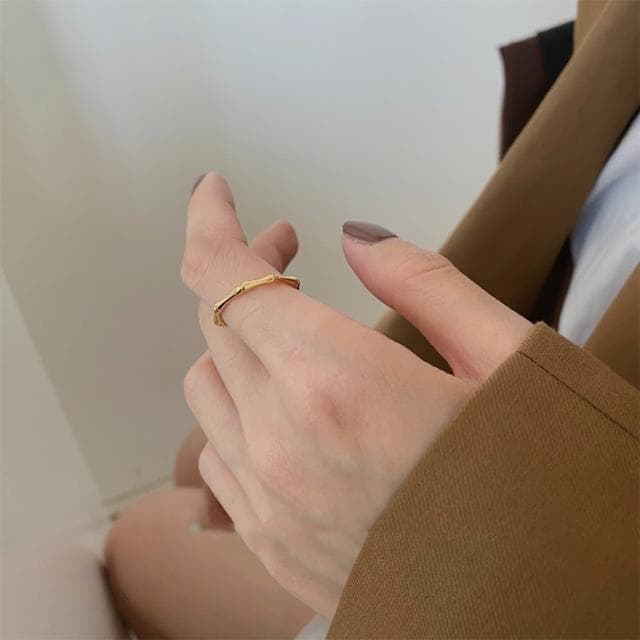 【KT DADA】竹節戒指 女朋友禮物 朋友送禮 女孩生日禮物 女友生日禮物 情侶禮物 925純銀戒指 百搭戒指