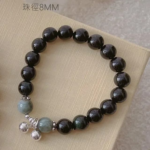 【Penny珮妮】心有所響鈴噹黑曜石手鍊8mm(母親節 送女友 交換禮物  生日禮 情人節 尾牙 新年 結婚)