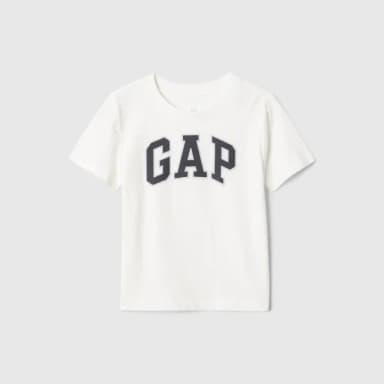 【GAP】男幼童裝 Logo純棉印花圓領短袖T恤-白色(609749)
