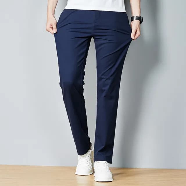 【米蘭精品】現貨+預購 男商務西裝褲修身西裝褲直筒褲機能免燙(男長褲休閒彈力棉質父親節禮物4色74kn4)